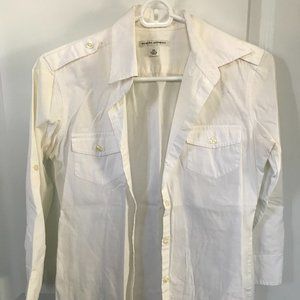 Banana Republic 3/4 Sleeve White Blouse